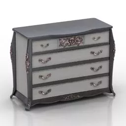 Locker Commode Classic 4 Drawers 3d model