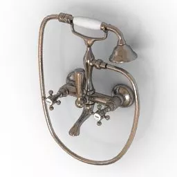 Antique Brass Shower 3d model