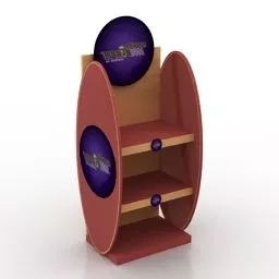 Wood Stand Storefront Showcase 3d model