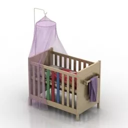 Crib Bed Furniture 3d model