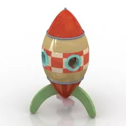 Cartoon Rocket Gun 3d model