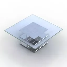 Square Glass Table Hmi 3d model