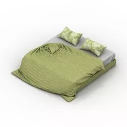 Green Bedclothes Furniture 3d model