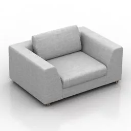 Armchair White Fabric 3d model