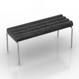 Black Rectangular Bench 3d model