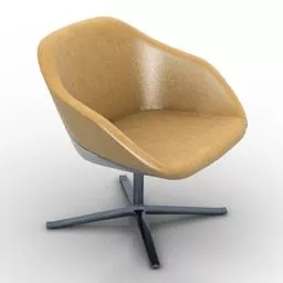 Armchair Turtle Yellow Leather 3d model