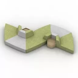Sofa Hexagonal Lobby Design 3d model