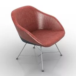 Red Armchair Turtle 3d model