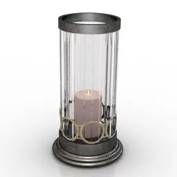 Antique Glass Candlestick 3d model