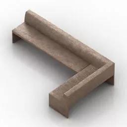 Leather Couch Two Seats 3d model