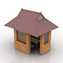 Pavilion Building Round Shape 3d model