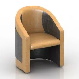 Leather Single Armchair Tiko 3d model
