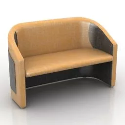 Single Leather Sofa Tiko 3d model