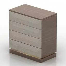 Simple Locker 4 Drawers 3d model