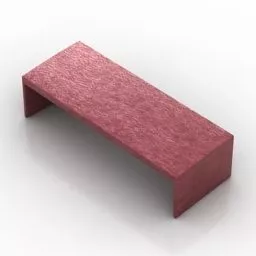 Red Fabric Sofa Bench 3d model