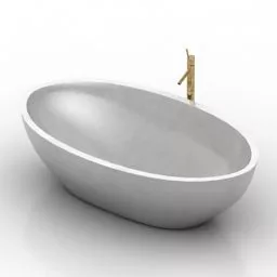 Concrete Egg Bathtub 3d model