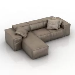 Leather Sectional Sofa Blanche 3d model