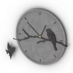 Bird Clock Wall Mount 3d model