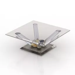 Square Glass Table Coffee 3d model