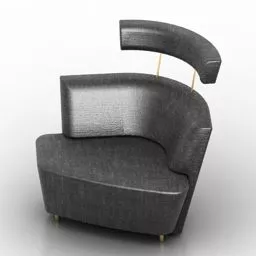 Corner Black Sofa Drift 3d model