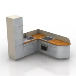 Corner Kitchen Cabinet With Stove 3d model
