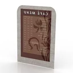 Cafe Menu 3d model