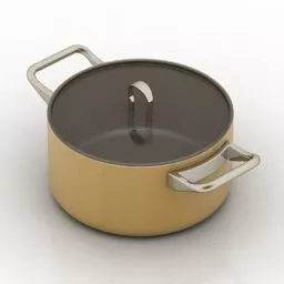 Yellow Kitchen Pan 3d model