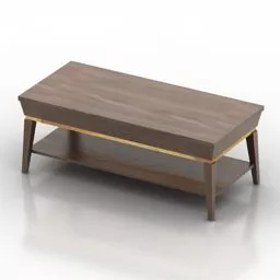 Modern Living Room Wood Table 3d model