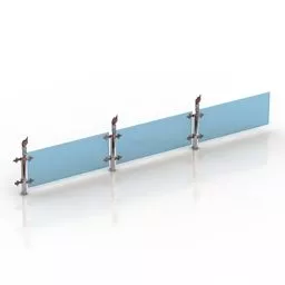 Fence Glass With Handrail 3d model