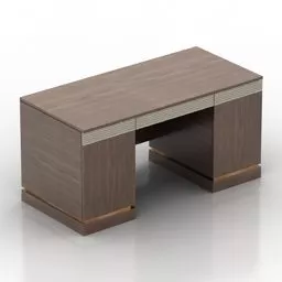 Brown Wood Work Table 3d model