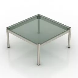 Square Glass Table Modular Furniture 3d model