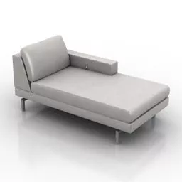Leather Couch Two Seats 3d model