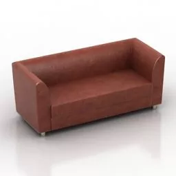 Leather Couch Two Seats 3d model