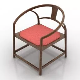 Wooden Single Armchair 3d model