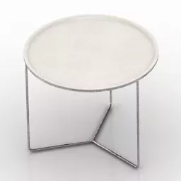 White Round Table Valet 3d model