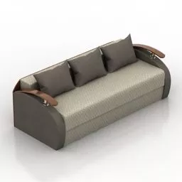 Brown Leather Couch Sofa 3d model