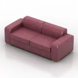 Pink Leather Sofa Luxe Design 3d model