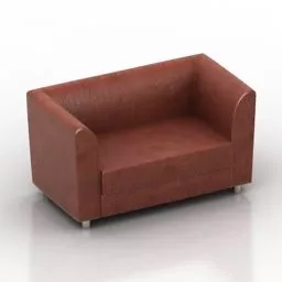 Brown Leather Couch Sofa 3d model