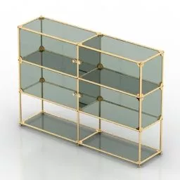 Book Shelf With Small Sculpture Decorative 3d model