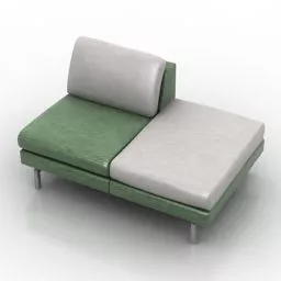 Brown Leather Couch Sofa 3d model