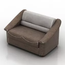 Brown Fabric Sofa Dialog 3d model