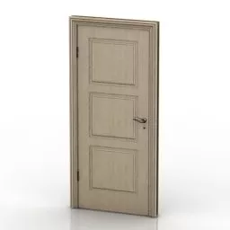 Door Trio Wood Panel 3d model