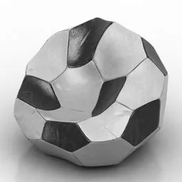 Soccer Ball Black White 3d model