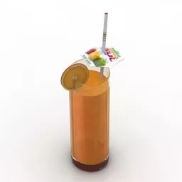 Orange Juice Glass 3d model