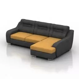 Sofa Black Pushe 3d model