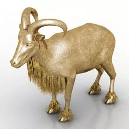 Brass Figurine Gazelle Decoration 3d model
