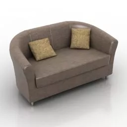 Leather Couch Two Seats 3d model
