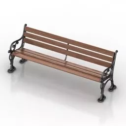 Park Wood Bench Robers 3d model