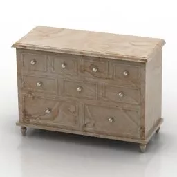 Locker Country Table Shelves 3d model
