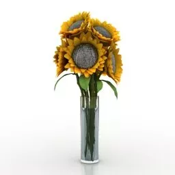 Sunflowers Vase Decoration 3d model